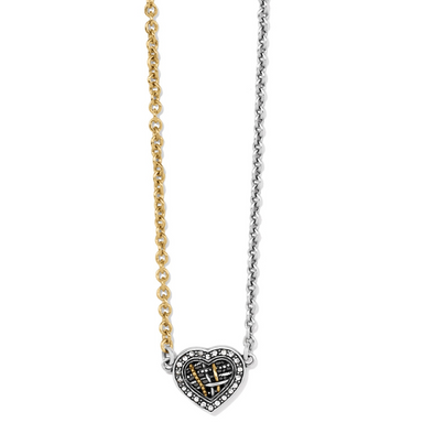 Brighton Neptune's Rings Woven Heart Mini Necklace - The Cottage