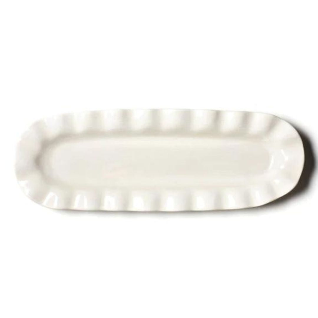 Coton Colors Signature White Ruffle Skinny Tray - The Cottage