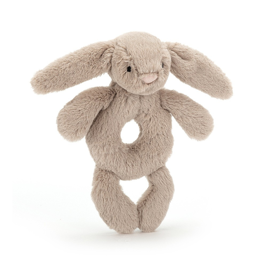 Jellycat Bashful Beige Bunny Ring Rattle - The Cottage