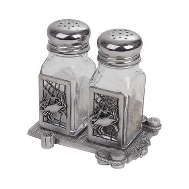 Salisbury Home Collection Crab Net Salt & Pepper Shaker with Dock - The Cottage