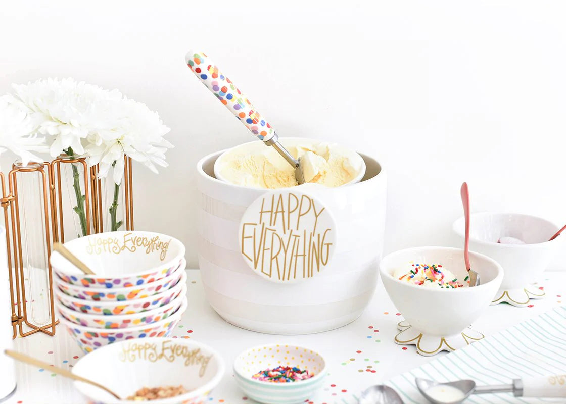 Happy Everything Mini Bowl - White Stripe - The Cottage